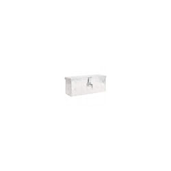 ) vidaXL Aluminium Box Trapezoid Storage Chest Trunk Organiser Toolbox Belt Box - Silver, 50 x 20.5 x 15 cm (L x W x H