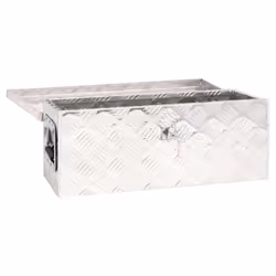 ) vidaXL Aluminium Box Trapezoid Storage Chest Trunk Organiser Toolbox Belt Box - Silver, 60 x 23.5 x 23 cm (L x W x H - Additional view 4