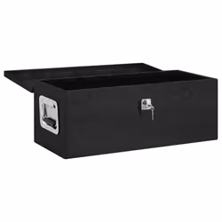 ) vidaXL Aluminium Box Trapezoid Storage Chest Trunk Organiser Toolbox Belt Box - Black, 70 x 31 x 27 cm (L x W x H - Additional view 4