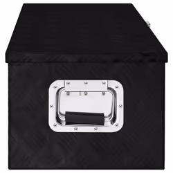 vidaXL Storage Box Black 80x39x30 cm Aluminium Storage Chest Bin Blanket Box