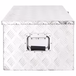 vidaXL Storage Box Silver 90x47x33.5 cm Aluminium Storage Chest Blanket Box
