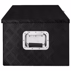 vidaXL Storage Box Black 90x47x33.5 cm Aluminium Storage Chest Blanket Box