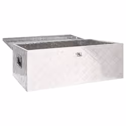 vidaXL Storage Box Silver 100x55x37 cm Aluminium Storage Chest Blanket Box - Additional view 4