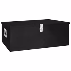 vidaXL Storage Box Black 100x55x37 cm Aluminium Storage Chest Blanket Box