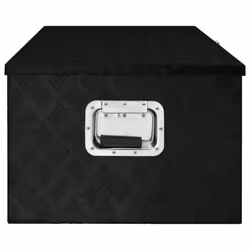 vidaXL Storage Box Black 100x55x37 cm Aluminium Storage Chest Blanket Box