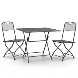 vidaXL Garden Dining Set Expanded Metal Mesh Patio Table Multi Sizes 3/5 Piece - 80 cm table length/3