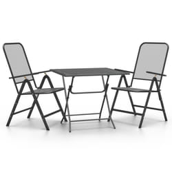 vidaXL Garden Dining Set Expanded Metal Mesh Patio Table Multi Sizes 3/5 Piece - 80 cm table length/3
