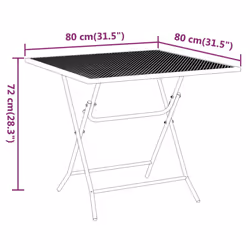 vidaXL Garden Dining Set Expanded Metal Mesh Patio Table Multi Sizes 3/5 Piece - 80 cm table length/3