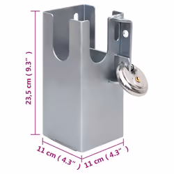 vidaXL Hitch Lock Silver 11x11x23.5 cm Steel Safe Trailer Coupling Lock Latch - Additional view 7