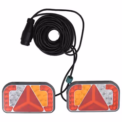 vidaXL 2x Trailer Lights Red 12V Motor Vehicle Light Classic Bulb/Led Bulb - 24 x 5 x 14.5 cm