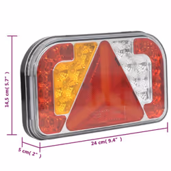 vidaXL 2x Trailer Lights Red 12V Motor Vehicle Light Classic Bulb/Led Bulb - 24 x 5 x 14.5 cm