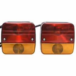vidaXL 2x Trailer Lights Red 12V 10.5x5x9.5 cm/10.5x7.5x10 cm Classic/Led Bulb - classic bulb, 10.5 x 5 x 9.5 cm