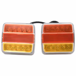 vidaXL 2x Trailer Lights Red 12V 10.5x5x9.5 cm/10.5x7.5x10 cm Classic/Led Bulb - led bulb, 10.5 x 7.5 x 10 cm - Additional view 2