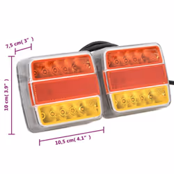 vidaXL 2x Trailer Lights Red 12V 10.5x5x9.5 cm/10.5x7.5x10 cm Classic/Led Bulb - led bulb, 10.5 x 7.5 x 10 cm - Additional view 8
