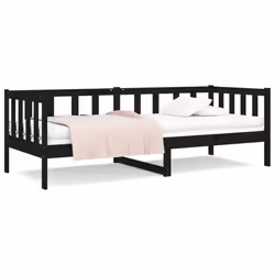 VidaXL 814648, Sofa bed, Black, Pinewood, 1935 mm, 960 mm, 660 mm
