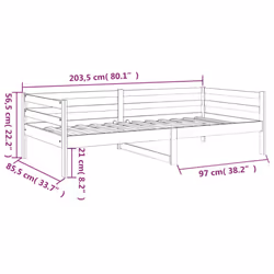 vidaXL Solid Wood Pine Day Bed 80x200 cm Wooden Guest Sofa Bed Daybed Couch