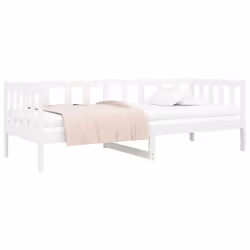 vidaXL Solid Pinewood Pull-out Day Bed Wooden Sleepover Sofa Bed Multi Colours - white - Additional view 4