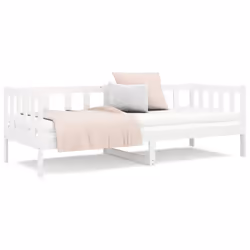 vidaXL Solid Pinewood Pull-out Day Bed Wooden Sleepover Sofa Bed Multi Colours - white - Additional view 5