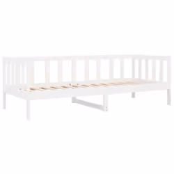 vidaXL Solid Pinewood Pull-out Day Bed Wooden Sleepover Sofa Bed Multi Colours - white - Additional view 7