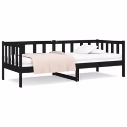 VidaXL 814688, Sofa bed, Black, Pinewood, 2035 mm, 855 mm, 660 mm