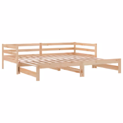 vidaXL Solid Wood Pine Pull-out Day Bed Guest Sofa Bed Furniture Multi Colours - natural - Additional view 10