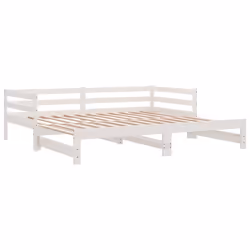 vidaXL Solid Wood Pine Pull-out Day Bed Guest Sofa Bed Furniture Multi Colours - white - Additional view 10