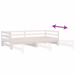 vidaXL Solid Wood Pine Pull-out Day Bed Guest Sofa Bed Furniture Multi Colours - white - Additional view 8