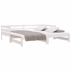 vidaXL Solid Wood Pine Pull-out Day Bed Guest Sofa Bed Furniture Multi Colours - white - Additional view 9