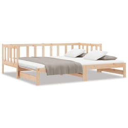 vidaXL Solid Wood Pine Pull-out Day Bed 2x(80x200) cm Guest Occasional Bed