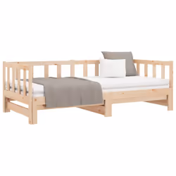vidaXL Solid Wood Pine Pull-out Day Bed 2x(80x200) cm Guest Occasional Bed - Additional view 4