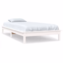 vidaXL Solid Wood Pine Bed Frame Wooden Bedstead Bed Base Multi Colours/Sizes - white, 90 x 200 cm