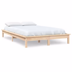 vidaXL Solid Wood Pine Bed Frame Wooden Bedstead Bed Base Multi Colours/Sizes - brown, 120 x 200 cm - Additional view 2