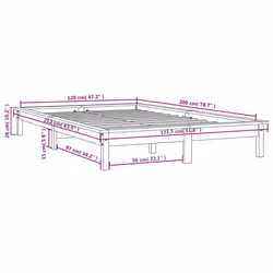 vidaXL Solid Wood Pine Bed Frame Wooden Bedstead Bed Base Multi Colours/Sizes - white, 120 x 200 cm - Additional view 5