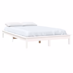vidaXL Solid Wood Pine Bed Frame Wooden Bedstead Bed Base Multi Colours/Sizes - white, 150 x 200 cm - Additional view 3
