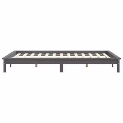 vidaXL Solid Wood Pine Bed Frame Wooden Bedstead Bed Base Multi Colours/Sizes - grey, 150 x 200 cm - Additional view 6