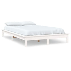 vidaXL Solid Wood Pine Bed Frame Wooden Bedstead Bed Base Multi Colours/Sizes - white, 160 x 200 cm