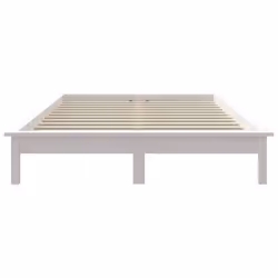 vidaXL Solid Wood Pine Bed Frame Wooden Bedstead Bed Base Multi Colours/Sizes - white, 160 x 200 cm - Additional view 5