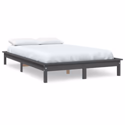 vidaXL Solid Wood Pine Bed Frame Wooden Bedstead Bed Base Multi Colours/Sizes - grey, 180 x 200 cm - Additional view 2
