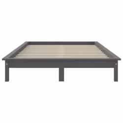 vidaXL Solid Wood Pine Bed Frame Wooden Bedstead Bed Base Multi Colours/Sizes - grey, 200 x 200 cm - Additional view 5