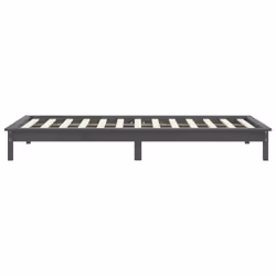 vidaXL Solid Wood Pine Bed Frame Wooden Bedstead Bed Base Multi Colours/Sizes - grey, 90 x 190 cm - Additional view 6