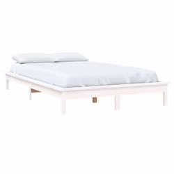 vidaXL Solid Wood Pine Bed Frame Wooden Bedstead Bed Base Multi Colours/Sizes - white, 140 x 190 cm - Additional view 3