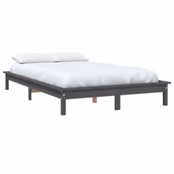 vidaXL Solid Wood Pine Bed Frame Wooden Bedstead Bed Base Multi Colours/Sizes - grey, 140 x 190 cm