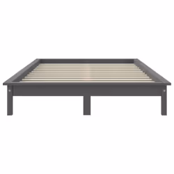 vidaXL Solid Wood Pine Bed Frame Wooden Bedstead Bed Base Multi Colours/Sizes - grey, 140 x 190 cm - Additional view 5