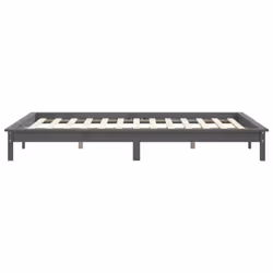 vidaXL Solid Wood Pine Bed Frame Wooden Bedstead Bed Base Multi Colours/Sizes - grey, 140 x 190 cm - Additional view 6
