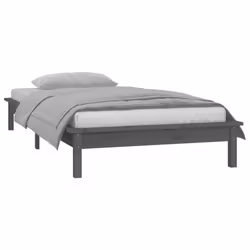 vidaXL Solid Wood LED Bed Frame Home Bedstead Platform Bed Multi Colours/Sizes - grey, 90 x 200 cm - Additional view 4