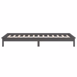 vidaXL Solid Wood LED Bed Frame Home Bedstead Platform Bed Multi Colours/Sizes - grey, 90 x 200 cm - Additional view 7