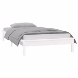 vidaXL Solid Wood LED Bed Frame Home Bedstead Platform Bed Multi Colours/Sizes - white, 100 x 200 cm - Additional view 5