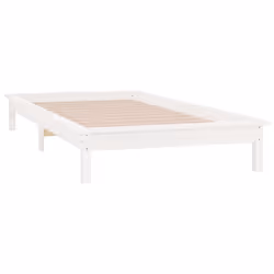 vidaXL Solid Wood LED Bed Frame Home Bedstead Platform Bed Multi Colours/Sizes - white, 100 x 200 cm - Additional view 6
