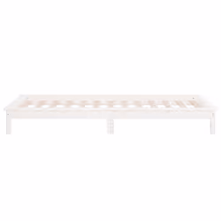 vidaXL Solid Wood LED Bed Frame Home Bedstead Platform Bed Multi Colours/Sizes - white, 100 x 200 cm - Additional view 8