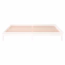vidaXL Solid Wood LED Bed Frame Home Bedstead Platform Bed Multi Colours/Sizes - white, 120 x 200 cm